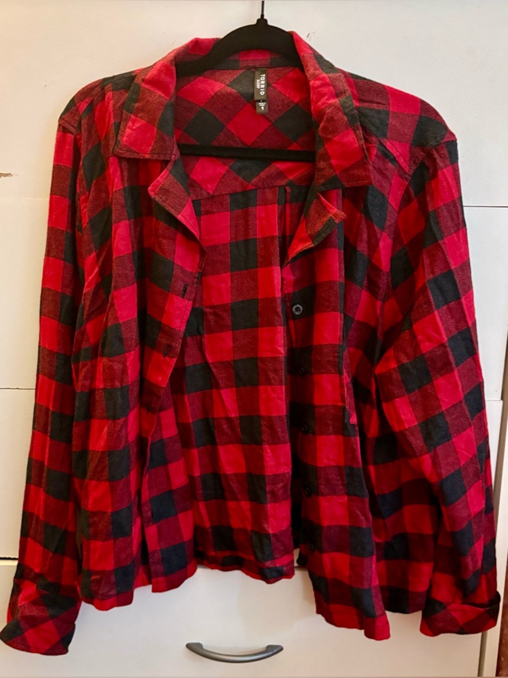 torrid Red and Black Buffalo Plaid Sleep Top Size 1